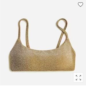 New X-Large J crew bikini top gold shimmer sparkle